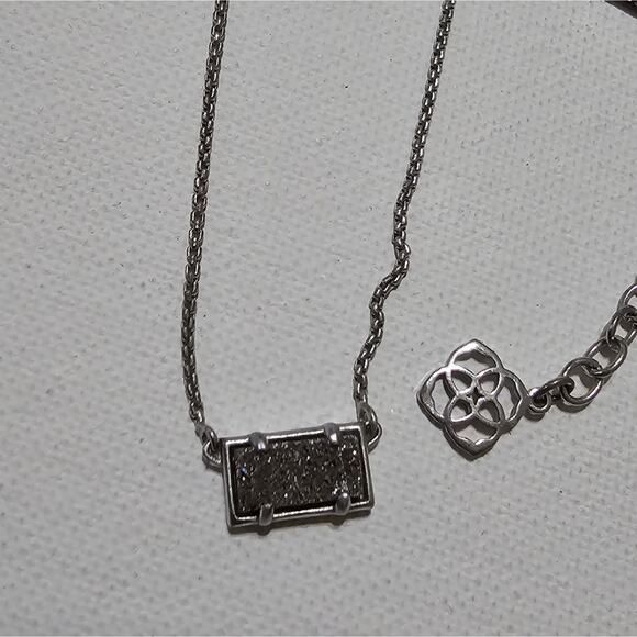 Kendra‎ Scott Silver and Platinum Drusy Necklace - Picture 1 of 5